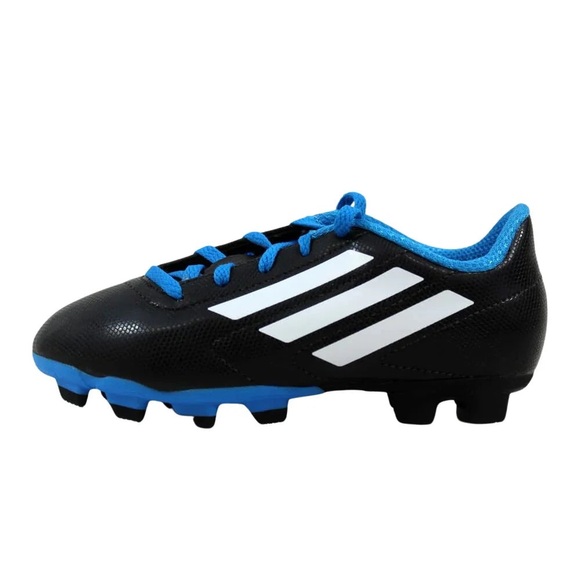 Adidas Kid's Conquisto FG J Firm Ground Boots Black/Blue - Size 2.5 - Picture 5 of 12